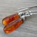 Amber Briolette Sterling Earrings