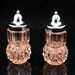 Pink Vintage Glass Diamond Point Salt Pepper Shakers Indiana