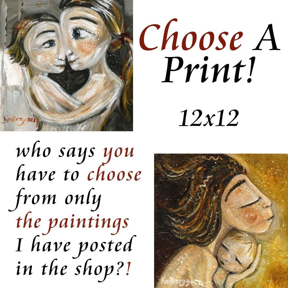 CHOOSE Your Print - Archival 12x12 signed motherhood print from an acrylic painting by Katie m. Berggren