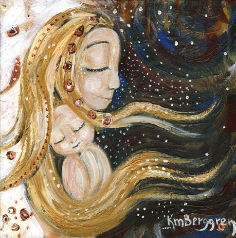 Flow - Archival 12x12 signed motherhood print from an original painting by Katie m. Berggren