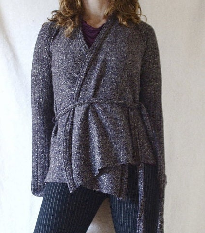 ON SALE - Purple Sparkle Wrap-Around Coat  - Small