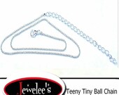100 TEENY TINY Ball Chain Necklace Wholesale Jewelry Supply Lot