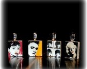 Retro Collage Make Scrabble Tile Glass Pendants