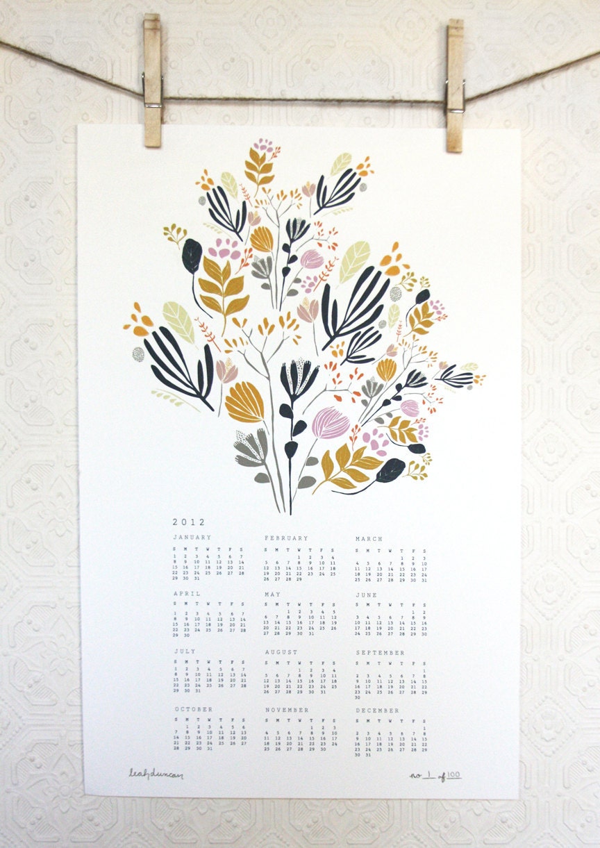 2012 Floral Wall Calendar