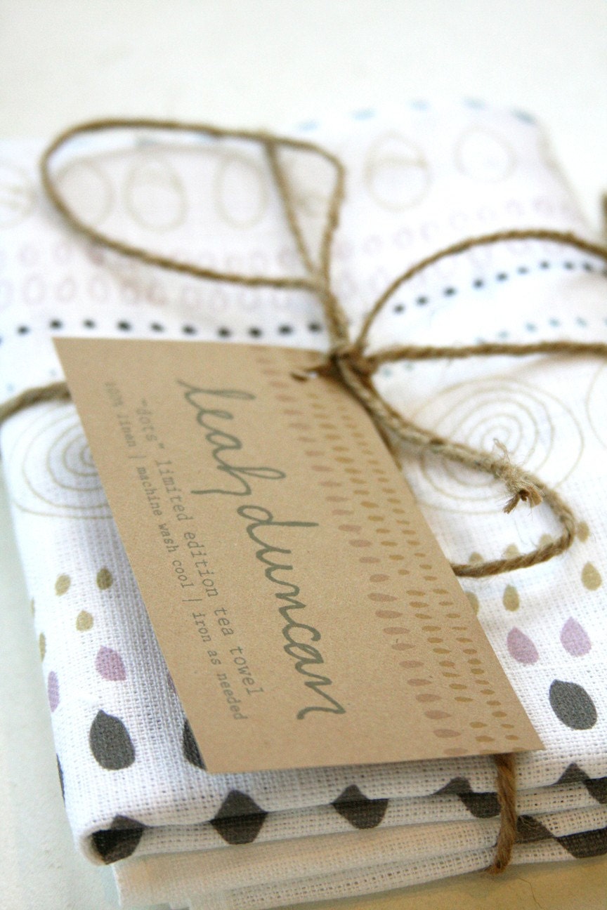 Dots Linen Tea Towel