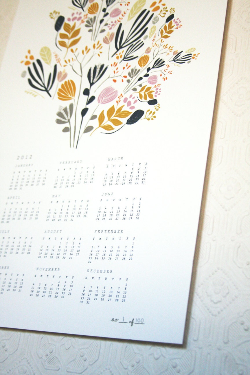 2012 Floral Wall Calendar