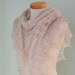 Beige lace knitted shawl with 162 freshwater pearls G634