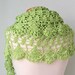 Apple green lace crochet shawl stole cotton G740