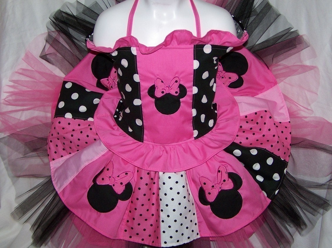 Last Chance My Punked Out Minnie Couture Tulle Skirt/Corset Set Custom 18/24m - 8