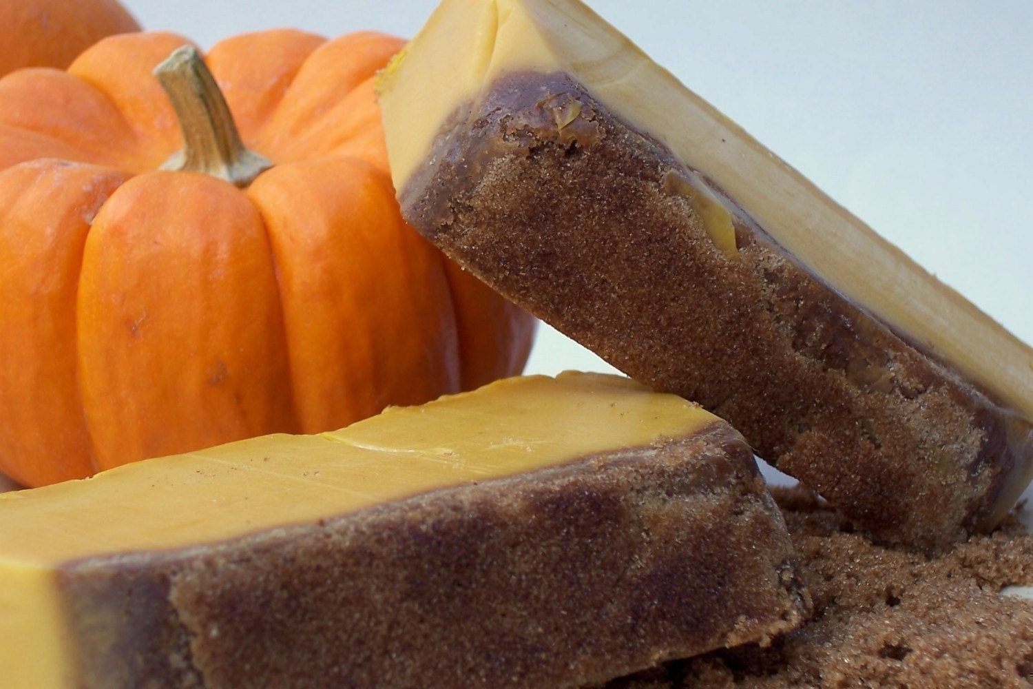 Sale - Pumpkin Sugar Scrub Soap - The Great Pumpkin Soap with Pumpkin Puree, Thanksgiving Soap, Bakery Primitive  - Take 40% Off Total Order