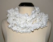 Crochet scarf in white, great for spring and cool summer evenings or as a T shirt topper