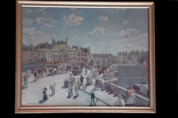Vintage Pont Neuf --Pierre-Auguste Renoir 1872 (PRINT sold in the 1960s)