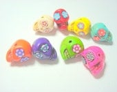 The Rainbow Collection of 8 Horizontally Drilled Howlite Sugar Skull Beads 13mm