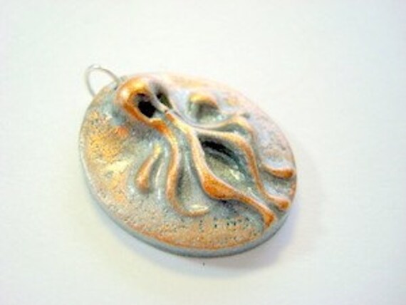 Octoghost Polymer Clay Focal Bead or Pendant