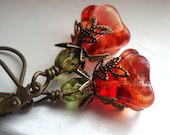 Flower Earrings, Dangle Earrings