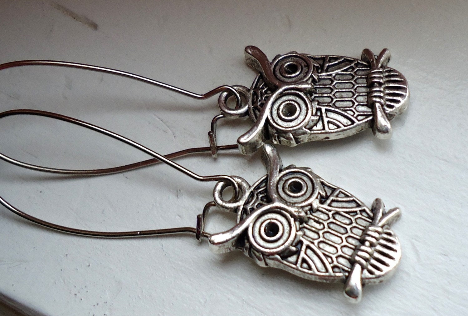 Silver Owl Earrings