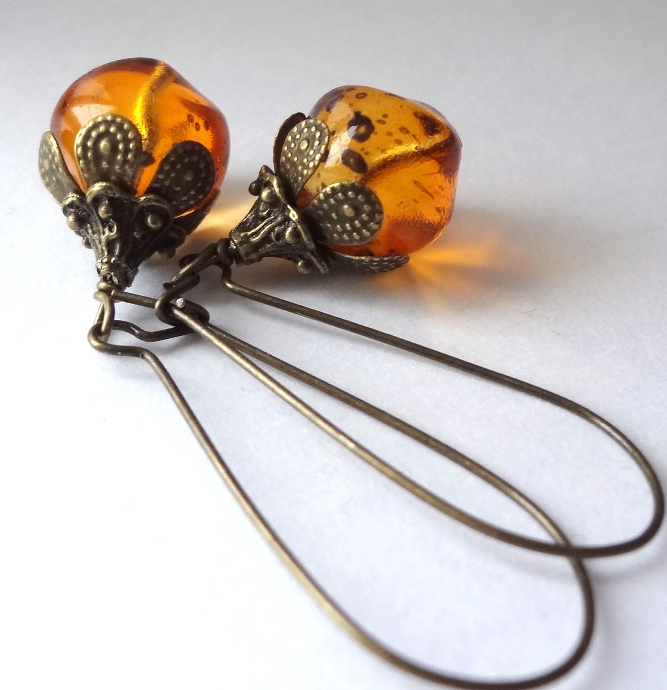 Amber Earrings, Dangle Earrings
