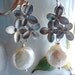 Coin Pearl Earrings, Silver Flower Earrings, Ivory Pearl Earrings, Bridesmaid Jewelry