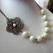 Ivory Necklace,Wedding Jewelry ,Bridesmaid Necklace, Off white Necklace