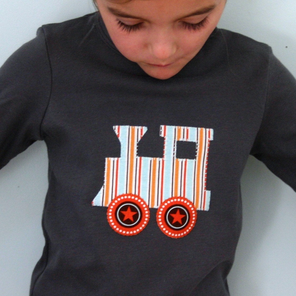Train Star Shirt, Toddler and Kids Asphalt Grey T-shirt
