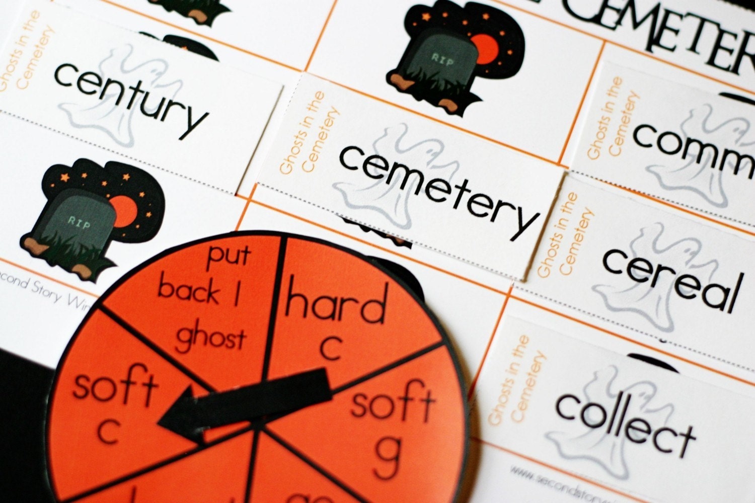 Ghosts in the Cemetery Printable Halloween Game and Skill Sheet