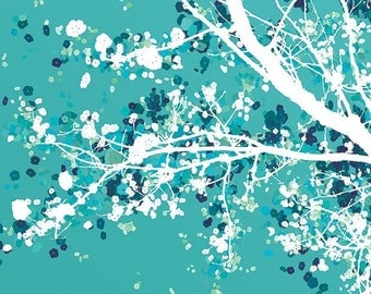 Carefree Days (blue green) - 12x18 Print