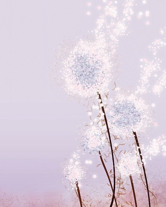 Purple Flower Dandelion Art - Perennial Moment (lavender) - 8x10 Print