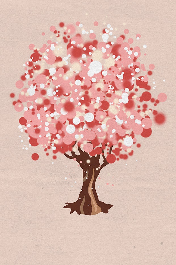 Pink Champagne Tree - 12x18