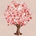 Modern Tree Artwork - Pink Champagne Tree - 8x10