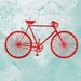 Bicycle Artwork - (red and turquoise) - 8x10 Print