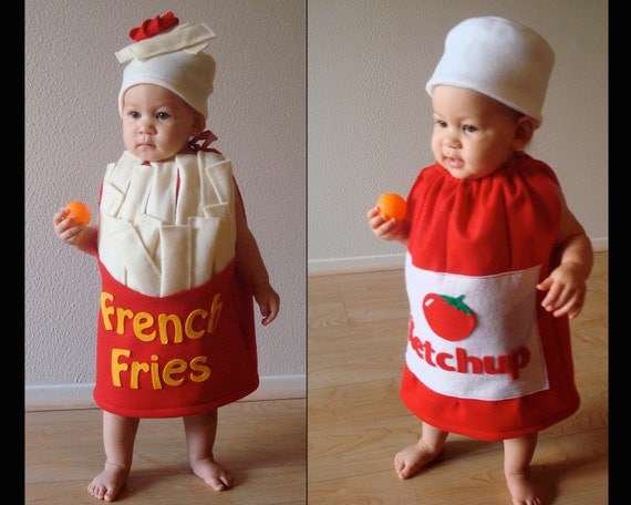 Twin Set- French Fries and Ketchup Bottle Kids Costumes