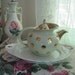 Treasury Item - Hall Windshield Teapot with Gold Dots - Shabby Cottage Chic