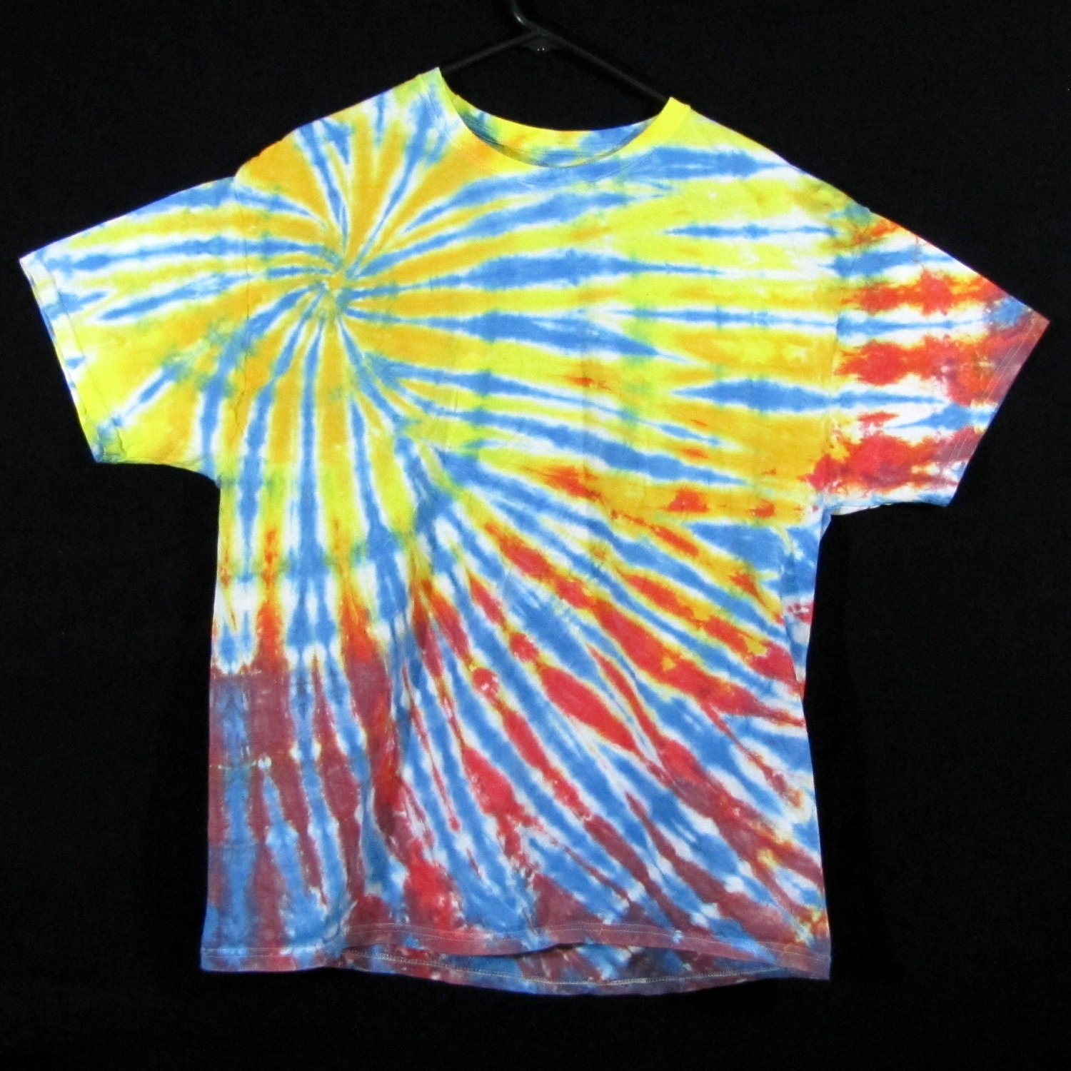 Tie Dye T Shirt - Crew - Sun and Sky Spiral - Adult X-Large