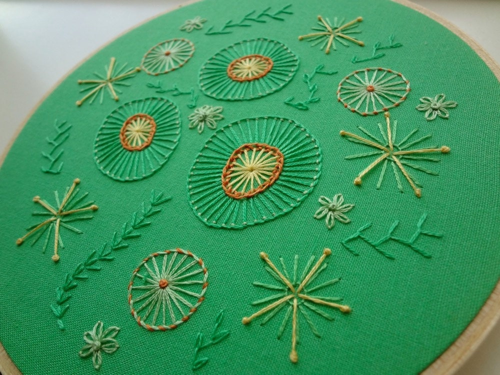 hand embroidered hoop art - freeform sampler in 6 inch hoop by bo betsy - free shipping