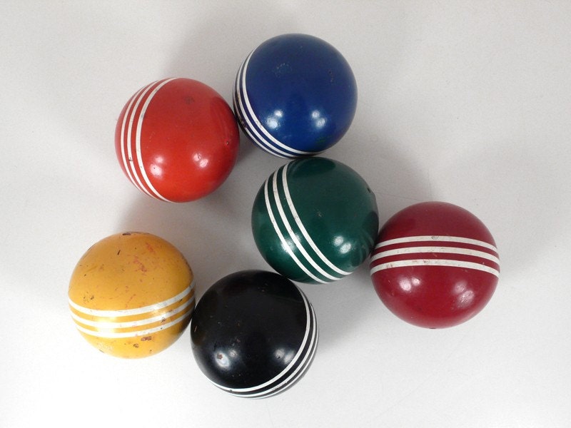 Set of 6 Vintage Croquet Balls