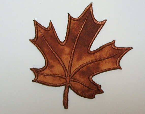 Fall Leaf Embroidered Applique Patch100117a by SewProEmbroidery