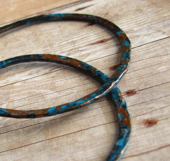 EcoFriendly Copper Hoops Upcycled Large by moonjigjewelry
