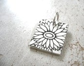 Flower Pendant, Handmade Recycled Pendant Necklace Jewelry, RECYCLEry CLAMORED