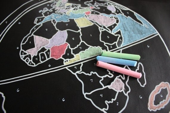 Chalk-By-Number Globe Chalkboard