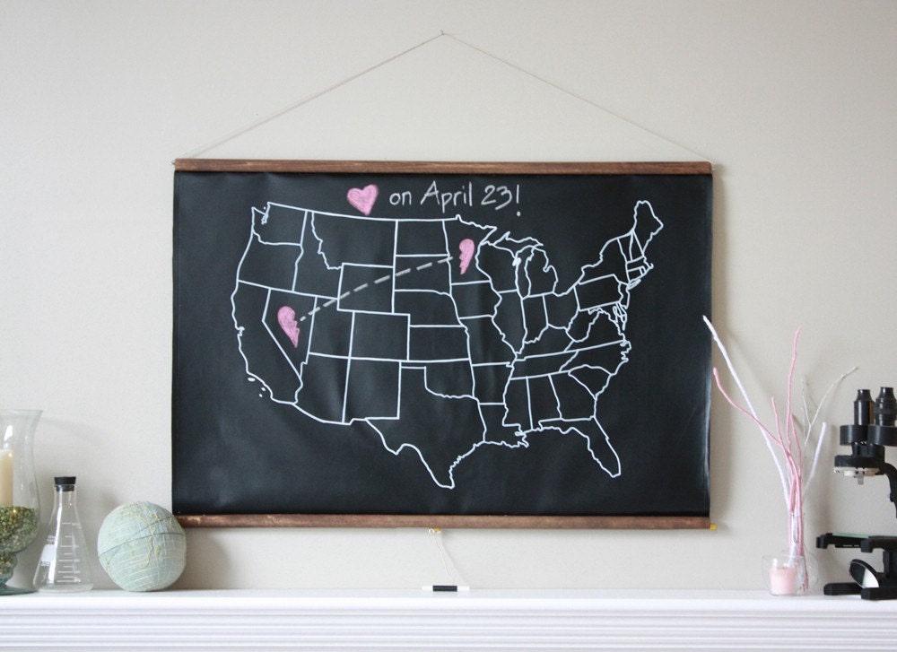 Chalkboard United States Map - LARGE SIZE