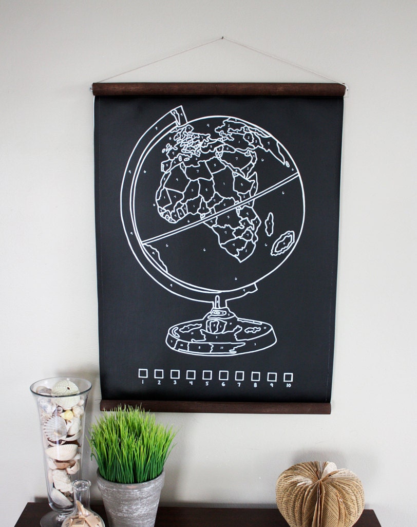 Chalk-By-Number Globe Chalkboard