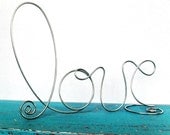 Silver Wire Love wedding decorations, wedding cake toppers, wedding centerpieces