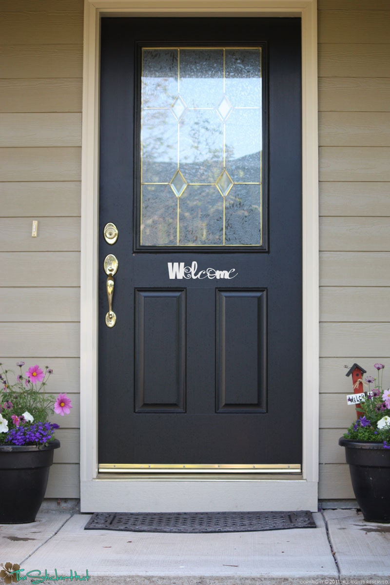 Welcome Mismatch Entry Way Porch Front Door Vinyl Decals Stickers 1181