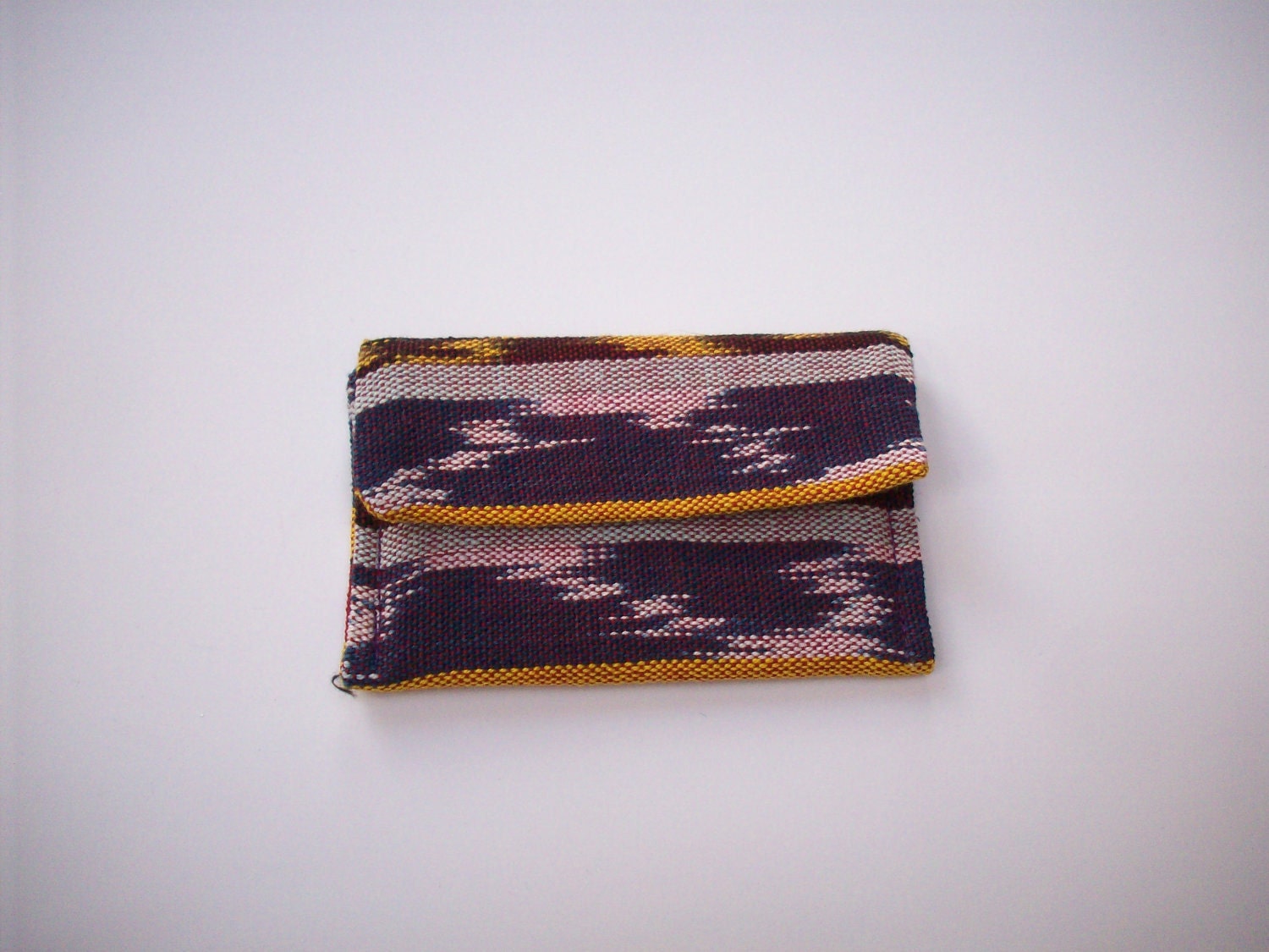 Purple and Yellow Stripes or Tan Blanket Stripe Guatemalan Fabric Mini pocket