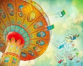 Children's decor carnival photography art for nursery fine art carnival art circus print carnival swings