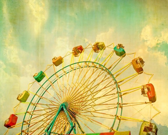 Carnival photography circus photo Ferris wheel home decor babys room nursery wall art - 8x10 photograph