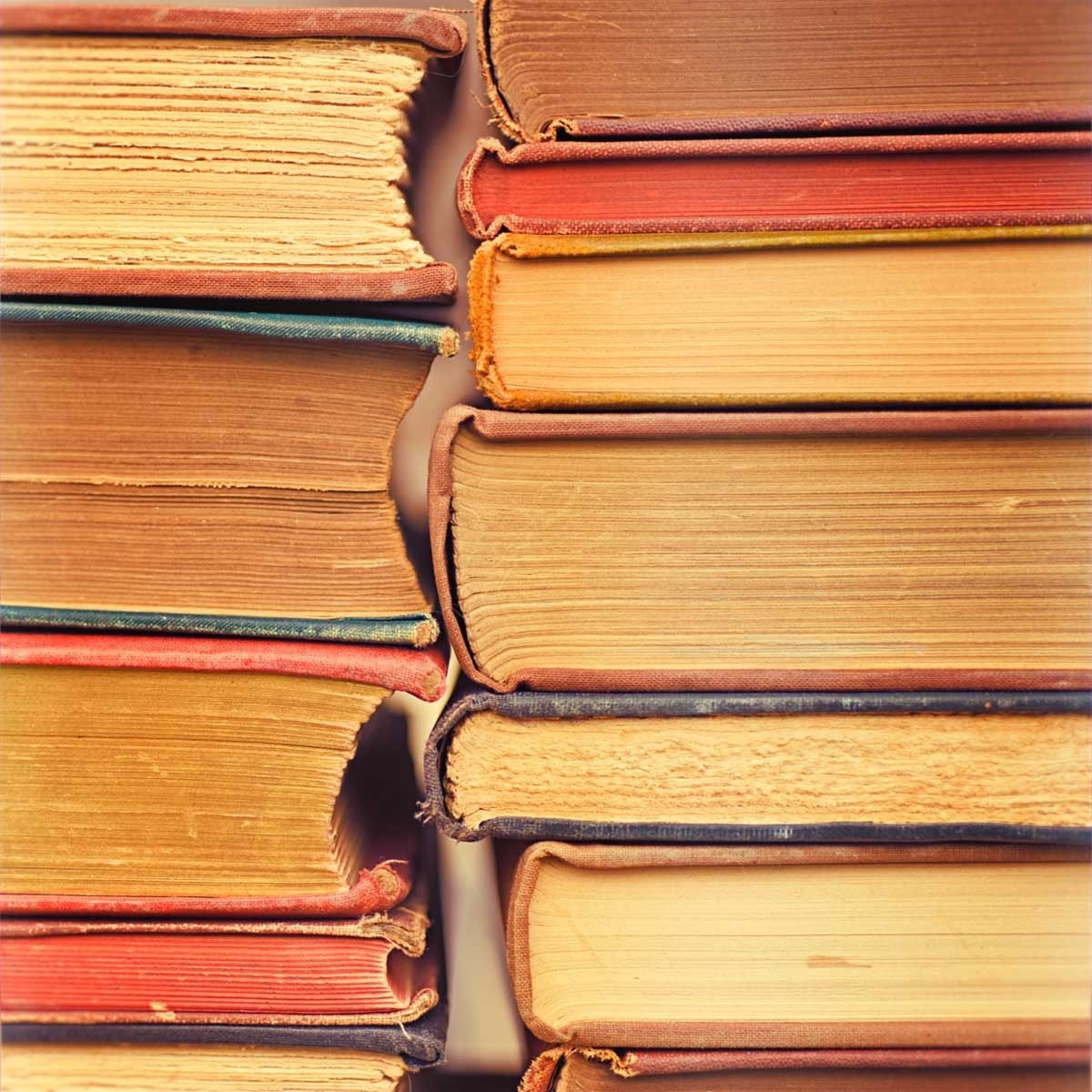 Vintage worn book photography library art book decor peach bookworm reading collection  - fine art book photograph 8x8