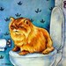 Chinchilla Persian Cat in the Bathroom Art Tile