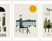 City prints: Set of three big prints