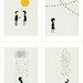 M and M set of four prints